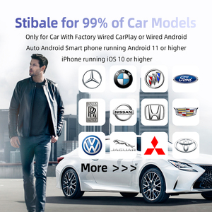 Adaptador automático Rhythm para CarPlay Android 11 Smart WiFi6 BT5.0 Plug & Play con cable e inalámbrico Universal <span class=keywords><strong>Dongle</strong></span> - Product Image 5