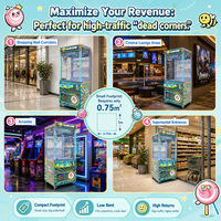 Machine de jeu à grue à pince personnalisable avec zone de prélèvement, distributeur de jouets LED, machine à pinces pour aire de jeux intérieure, pour plan d'affaires
