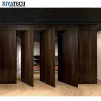 XIYATECH Luxe Personnalisé Unique Entrée Frontale En Bois Villa Résidentielle Pivot Porte Étanche Isolation Sonore Sécurité Bois Massif