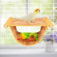 Hamac pour oiseaux amovible et lavable, nid suspendu double couche, lit balançoire, abri d'hiver, maisonnette jouet pour perruche