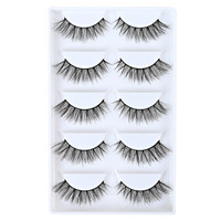 Nouvelles extensions de cils synthétiques transfrontalières série FV, faites à la main, style européen et américain, lot de cinq paires, épaisses, courbées, blanches