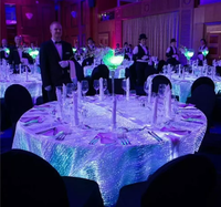 Tissu fibre optique lumineux pour vêtements de table de décoration de mariage