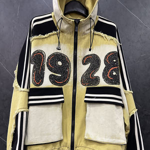 2025 automne Vintage Style femmes à capuche Cardigan <span class=keywords><strong>veste</strong></span> industrie lourde nouveau Design <span class=keywords><strong>Mickey</strong></span> rayé motif ample à la mode haut - Product Image 3