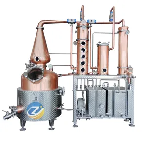 ZJ New Copper Alcohol Distillation Equipment Manufactured Still with Pump Beverage Processing Alcoholic Spirit Distillation