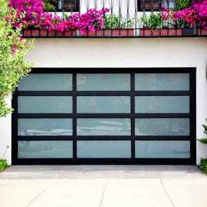 <span class=keywords><strong>Porte</strong></span> de <span class=keywords><strong>garage</strong></span> sectionnelle en aluminium avec verre miroir noir transparent automatique résidentielle, <span class=keywords><strong>prix</strong></span> de gros du fabricant - Product Image 1