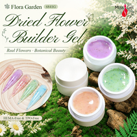Missgel Flora Garden Builder Gel sans HEMA ni TPO, Gel d'extension d'ongles sans chaleur, Gel de construction pour ongles sans HEMA ni TPO avec fleurs séchées