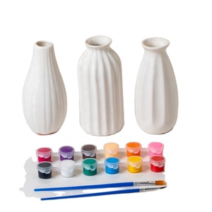 Gesso semplice minimalista con pigmento colorato per bambini pittura e disegno in ceramica fai da te vaso di fiori - Product Image 1