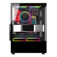 Ruix Nouveau Design ARGB ATX Double Côtés Transparent En Verre Trempé Mi Tour Armoire De Bureau Gaming Ordinateur Cas PC Cas