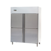 Réfrigérateur vertical professionnel en acier inoxydable 304 avec ventilateur de refroidissement, 1 ou 2 portes, pour cuisine commerciale, hôtel, restaurant