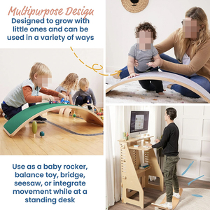 Vente en gros Planche d'équilibre en bois multifonctionnelle Entraîneur d'entraînement pour adultes Wobble Fitness Beam <span class=keywords><strong>Surf</strong></span> Jeu Montessori Jouet en bois pour enfants - Product Image 3