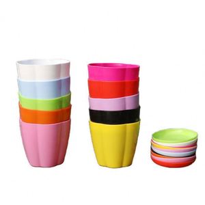 Mini <b>Plant</b> With Saucer,Decorative <b>Plastic</b> Gardening Flower Pot 9*8*6Cm - Product Image 1