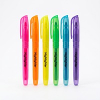 Surligneurs en PP 6 couleurs, mignons, en sachet OPP, pour étudiants, pour marquer et dessiner, lot essentiel