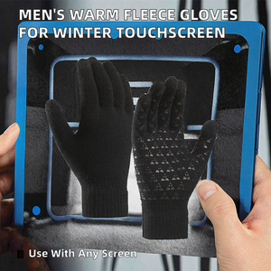 Guantes de Invierno para Hombre, Jacquard, Acrílico/Algodón, Largos hasta la Muñeca, Forro Polar, Transpirables, Resistentes al Viento, Función Táctil, Cálidos - Product Image 2