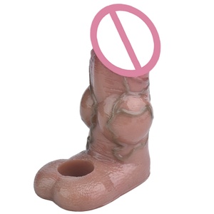 SXXY Lifelike Realistic Male Penis Enlargement Device Knot With Anti-drop Silicone Cock Cover Extender Sex Toy for Couples - Product Image 2