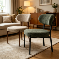 Chaise de salle à manger en tissu moderne minimaliste italienne, chaise d'appoint rembourrée épaisse pour la salle à manger à domicile