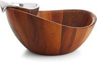 Grand saladier de luxe unique en bois d'acacia écologique pour la cuisine, les dîners, les soupes, les salades et les fruits, idéal pour les fêtes