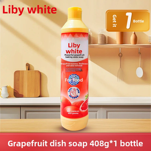 Detersivo per Piatti al Bicarbonato di Sodio e Pompelmo Naturale Liby, Bottiglia da 1Kg, Forte Sgrassante, Fragranza Fresca, per Uso Domestico e Alberghiero Quotidiano - Product Image 2