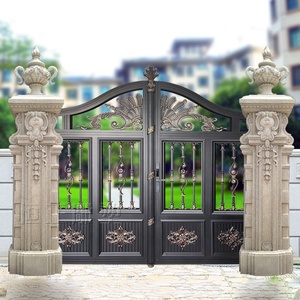 Kunden spezifische Luxus natürliche weiße Marmor hand geschnitzte Tor Stein Tür Surround Pillar Design - Product Image 6