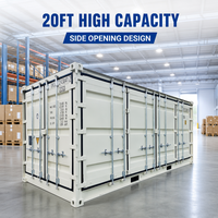 Conteneur de transport intermodal en acier robuste de haute qualité de 20 pieds avec accès latéral complet, conteneur de stockage de 20' avec porte latérale