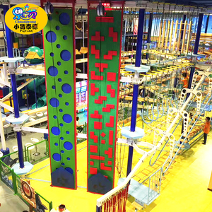 Mur d'escalade commercial intérieur pour parc à thème, structure de jeu pour enfants avec toboggan – Vente chaude - Product Image 1