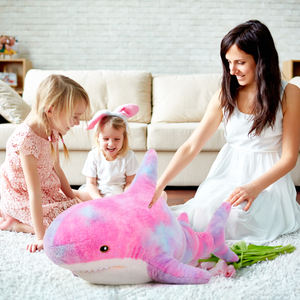 맞춤형 대형 상어 봉제 베개 스트레스 해소용 아이 방 장식 취침 동반자 - Product Image 1