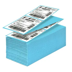 Adesivo térmico remoto, 4 "x 6", código de barras térmico, impressão de retorno, rolos de rótulos, embalagem dobrável de 500 branco