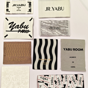 JINRUI Katlamalı Dokuma Giysi Etiketi, Kumaş Bakım Etiketi, Özel Logo Baskılı Pamuklu Etiketler, Giysi Etiketleri - Product Image 6