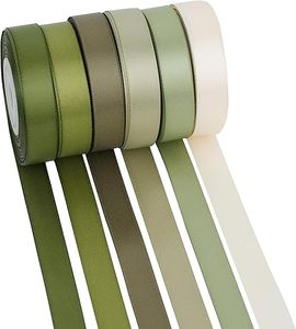 Cinta de Satén de Doble Cara Verde Bosque Morandi, Rollo al por Mayor, Color Sólido, 100% Poliéster, para Ramos de Boda, Cajas de Regalo, Envoltura de Regalos, Fiestas - Product Image 1