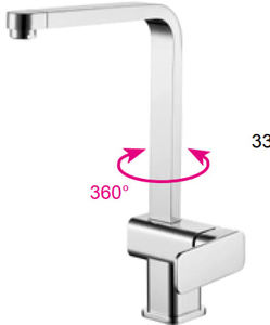 Robinet de lavabo pour légumes, origine Chine, en laiton avec traitement de surface chromé, rotation à 360 degrés - Product Image 3