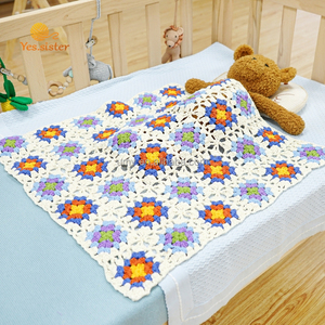 Couverture personnalisée en peluche matelassée au crochet 100% coton tricoté sur mesure pour nouveau-né, écologique, 300 fils, vente en gros - Product Image 5