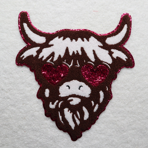 New Style Glitter Custom Cow Patch Chenille Animal Embroidered Farm Patches for Clothing and <b>Bag</b> Decorations - Product Image 1