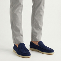 Stilvolle Italienische Marken-Herrenschuhe aus Echtem Wildleder, Bootslacker in Übergröße 50, Beste Qualität Slip-On Langlebige Gehschuhe