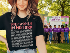 T-shirt da donna in cotone con stampa Bold Women In History, girocollo casual, maniche corte, vestibilità regolare, per tutte le stagioni - Product Image 2