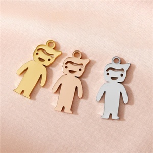 Accessoires en acier inoxydable poli miroir, pendentif carré vierge avec logo laser - Product Image 3