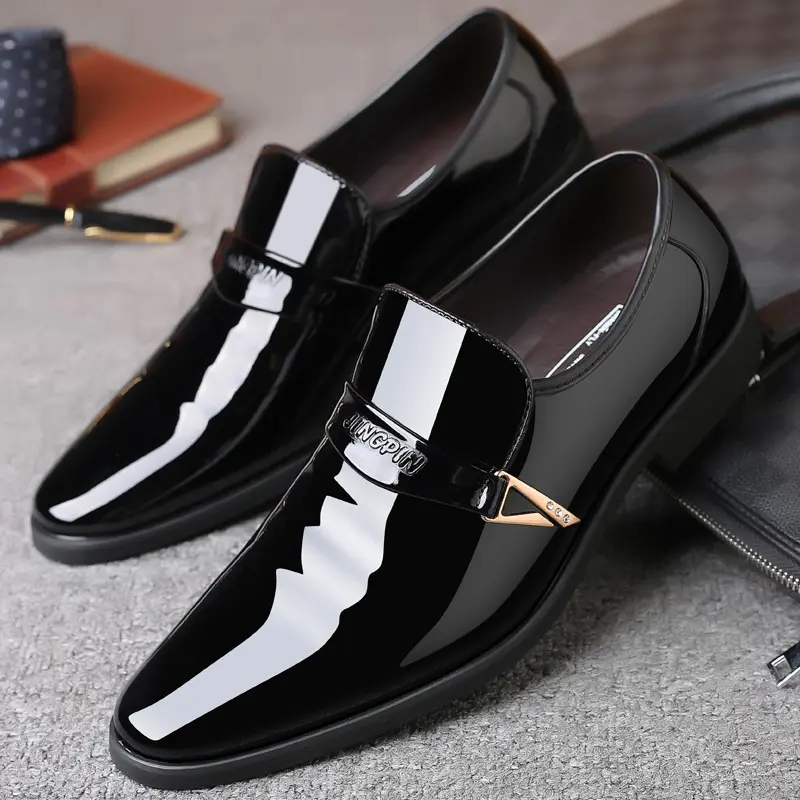 Adult Lightweight Leather Shoes Black Business Casual Shoes Men's Leather Formal Wear and Oxford Shoes Wholesale Hot Sale