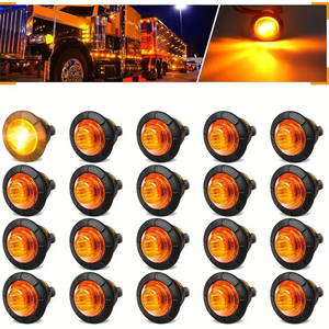 New 12V/24V 3SMD 3/4\" Round LED Side Marker <strong>Lights</strong> for Car Van Bus Truck and Trailer Clearance DRL Parts - Product Image 2