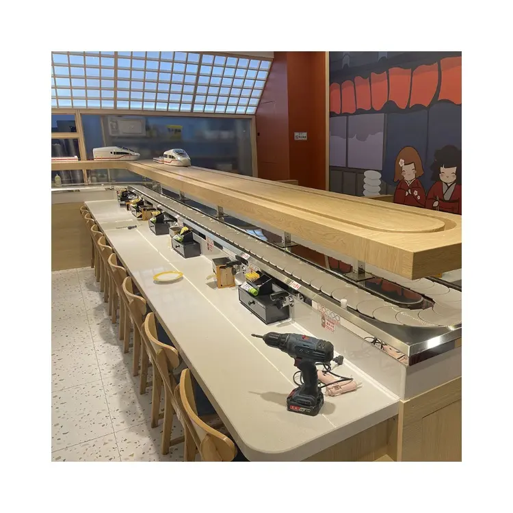 Sistema de transporte de sushi, transportador de panela quente/transportador de sushi Kaiten clássico/sistema de correia transportadora de sushi