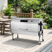 Broche de rôtissoire en acier inoxydable 304, capacité 60 kg, pour porc, chèvre, poulet, compatible barbecue gaz et charbon de bois