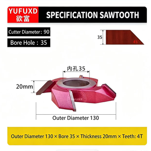ใบมีดกัดงานไม้แบบแข็ง YUFU OEM สำหรับงานกัดแบบดั้งเดิม มุม 45 องศา สำหรับตัดแต่งขอบ ใบมีดกัด 4 ฟลุต 45 เฮลิกซ์ - Product Image 2