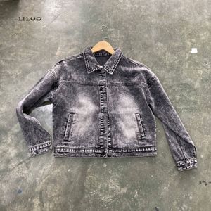 Nouvelle mode de <span class=keywords><strong>veste</strong></span> <span class=keywords><strong>en</strong></span> <span class=keywords><strong>jean</strong></span> pour femmes, manches longues, bouton ample, revers court, sauvage, décontractée, <span class=keywords><strong>veste</strong></span> <span class=keywords><strong>en</strong></span> <span class=keywords><strong>jean</strong></span> noire décolorée au soleil - Product Image 1