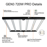 Lampe de croissance Samsung 720W pliable, spectre complet, pour serre intérieure, hydroponie, lampe de culture LED 720W à intensité variable, en chaîne