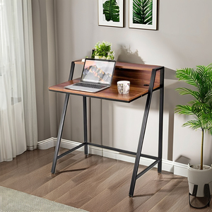 Bàn máy tính <span class=keywords><strong>mini</strong></span> hiện đại với thiết kế kim loại bằng gỗ để học tại nhà & sử dụng văn phòng - Product Image 3