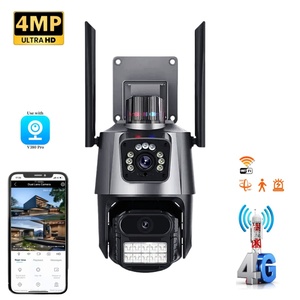 Nhà máy ống kính kép 4MP IP66 không thấm nước chuyển động Ngoài trời 4G PI PTZ máy ảnh de Mini CC máy ảnh <span class=keywords><strong>WIFI</strong></span> CCTV Home an ninh máy ảnh - Product Image 1