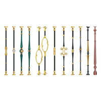 Colonnes d'escalier en aluminium Vintage style de luxe léger colonne unique sculptée colonne d'escalier haut de gamme fabricant vente en gros