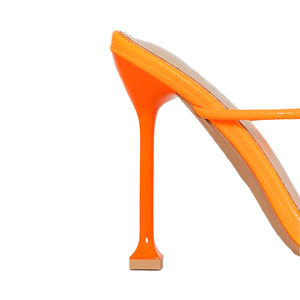 <span class=keywords><strong>Sandali</strong></span> con <span class=keywords><strong>tacco</strong></span> alto sexy arancione neon personalizzati per donna - Product Image 4