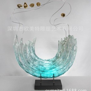 Escultura circular transparente de resina para decoración del hogar 005 - Product Image 3