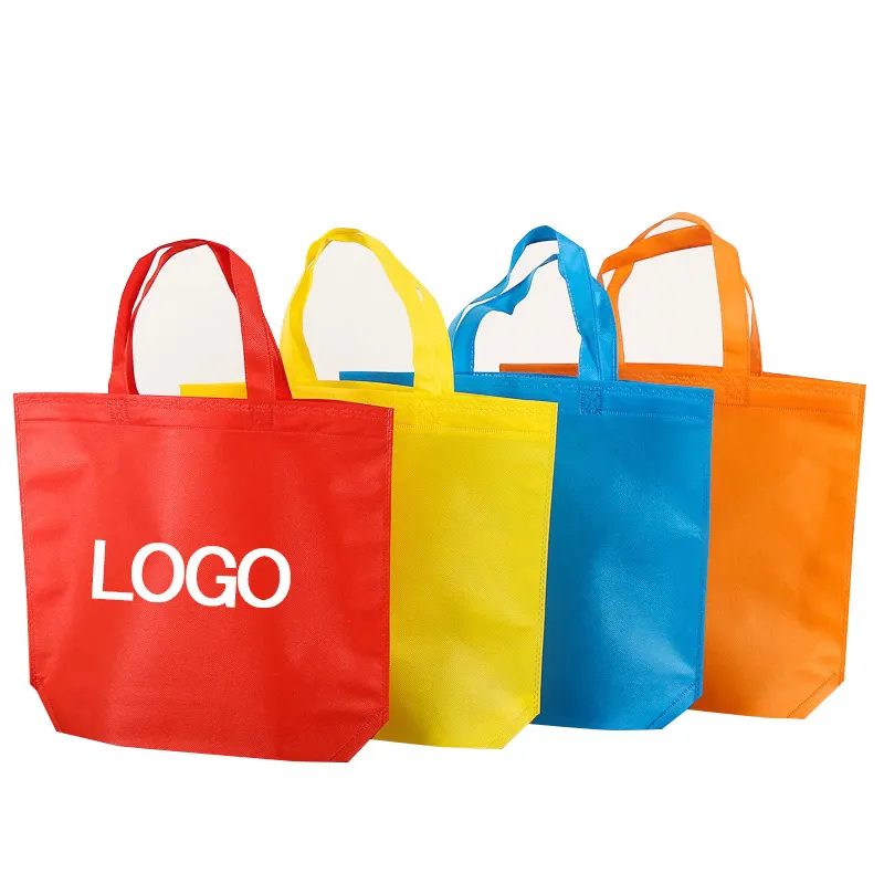 Оптовая продажа, экологически чистая многоразовая Нетканая Сумка-тоут, биоразлагаемая сумка для покупок с индивидуальным логотипом, в наличии
