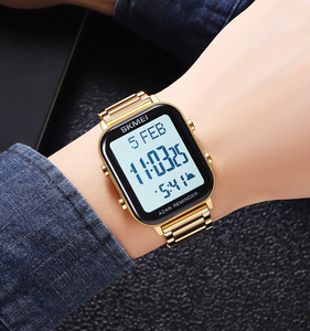 Reloj de Oración Musulmán <span class=keywords><strong>Al</strong></span> <span class=keywords><strong>Fajar</strong></span> 2024, Reloj Azan de Lujo SKMEI, Reloj Islámico de Mano con Dirección de la Qibla, Modelo 2135 - Product Image 4