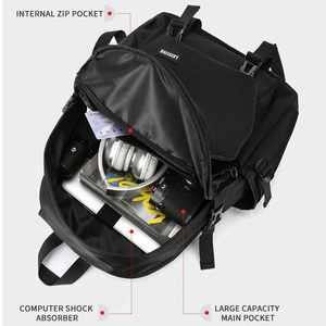 Mochila grande para hombre, color gris sólido, elegante y ligera - Product Image 6