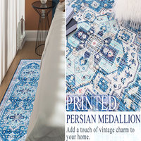 Tapis de couloir 2x6 en polyester imprimé, design abstrait moderne, lavable, antidérapant, pour couloir, cuisine, chambre, salon
